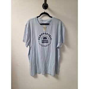 Aeropostale Men's Graphic‎ T-Shirt Los Angeles Bear Logo Light Blue 2XL NWT